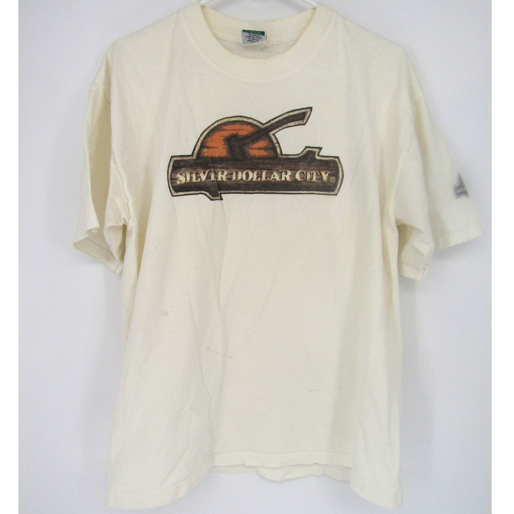 UAS Silver Dollar City T-Shirt Mens Large Ivory Vintage Graphic Souvenir Tee